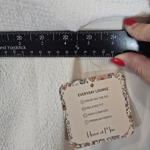 House of Mae Textured Crewneck Sweatshirt Everyday Lounge White XLarge - Picture 7 of 7